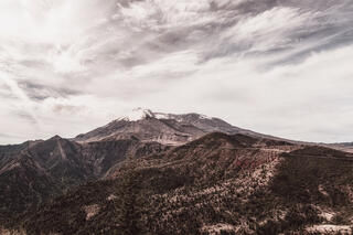 Cloudy mountain scene