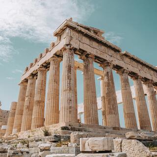 The Parthenon, a former temple on the Athenian Acropolis in Greece.