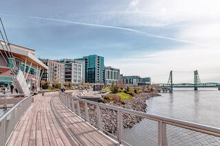 Vancouver Waterfront Pathway Along Park in Vancouver Washington