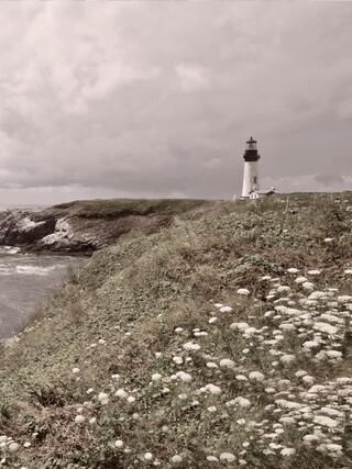 A view of Yaquina Head Lighthouse in Newport, Oregon